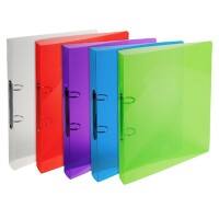 Exacompta Ring Binder Crystal 54498E Polypropylene A4 20 mm 2 ring Assorted Pack of 20