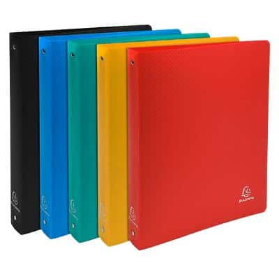 Exacompta Ring Binder Opaque 51280E Polypropylene A4+ 30 mm 4 ring Assorted Pack of 20