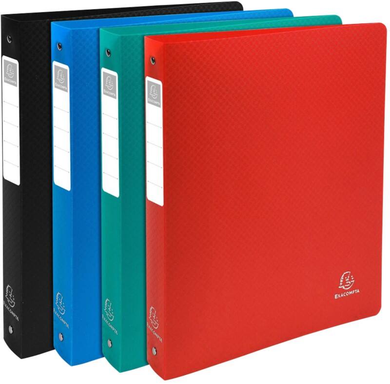 Exacompta Opak 30 mm Ring Binder PP (Polypropylene) A4 4 Rings Assorted 51390E Pack of 10