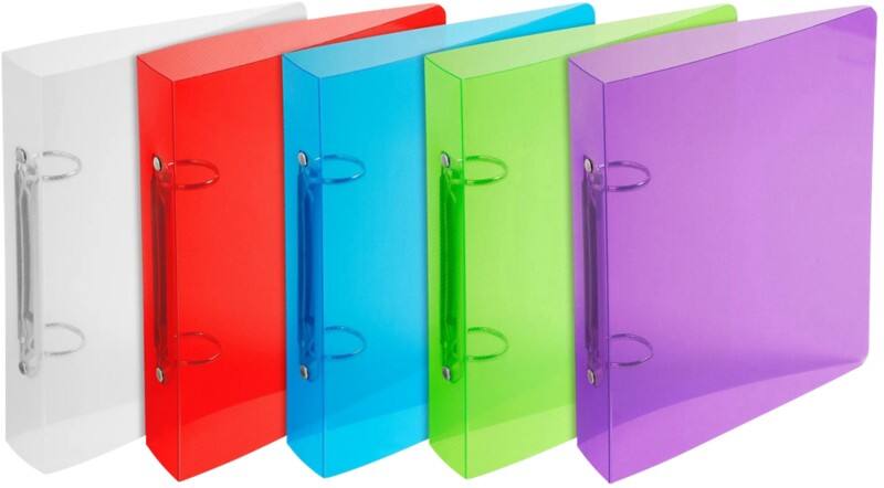 Exacompta Crystal 30 mm Ring Binder PP (Polypropylene) A4 2 Rings Assorted 998X 1Pack of 5