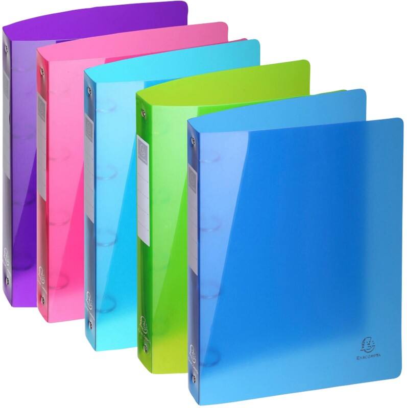 Exacompta Iderama 30 mm Ring Binder PP (Polypropylene) A4 4 Rings Assorted 51780E 1Pack of 5