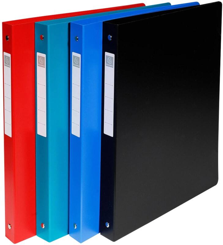 Exacompta Opak 20 mm Ring Binder PP (Polypropylene) A4 4 Rings Assorted 51290E 1Pack of 5