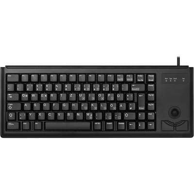 CHERRY Compact Ultraslim Wired Keyboard G84-4400 USB QWERTY (UK) Black with Trackball