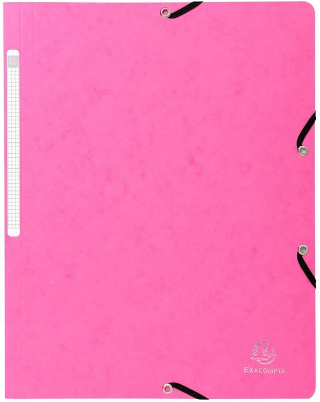 Exacompta Elasticated Folder 5560E Pink Molted Pressboard 24 x 32 cm Pack of 25