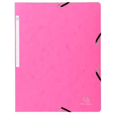 Exacompta Elasticated Folder 5560E Pink Molted Pressboard 24 x 32 cm Pack of 25