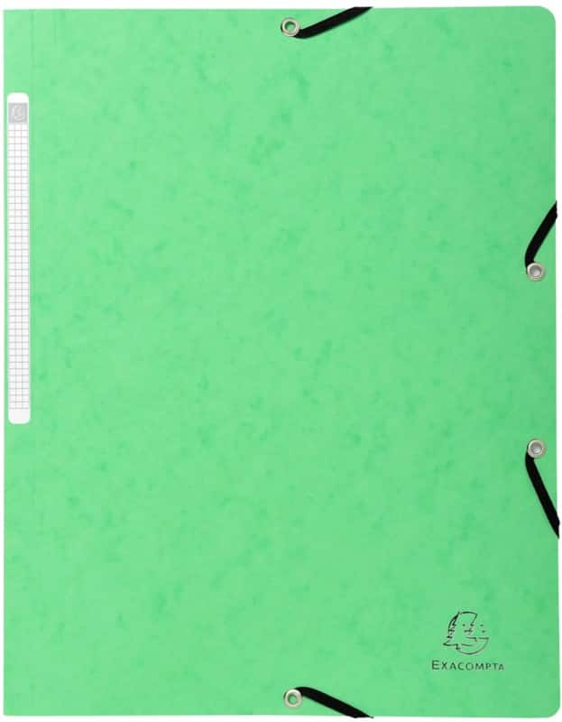 Exacompta Elasticated Folder 5563E Green Molted Pressboard 24 x 32 cm Pack of 25
