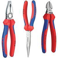 Knipex Three Piece Assembly Pack Pliers Set 00 20 11 Plastic, Steel Blue, Red