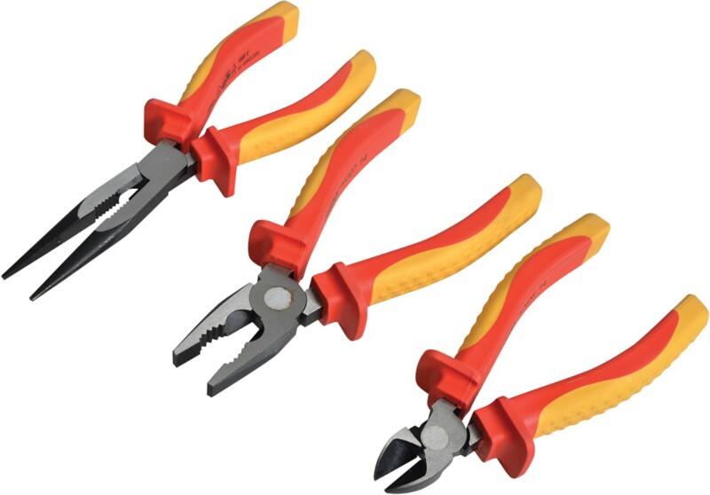 Faithfull Pliers Set with Pouch FAIPLVDESET Steel, Plastic Assorted Pack of 3
