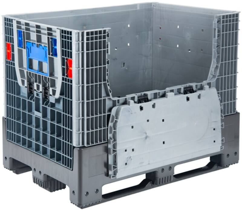 EXPORTA High Density Polyethylene Collapsible Pallet 2 Doors 80 (W) x 95 (H) cm Grey