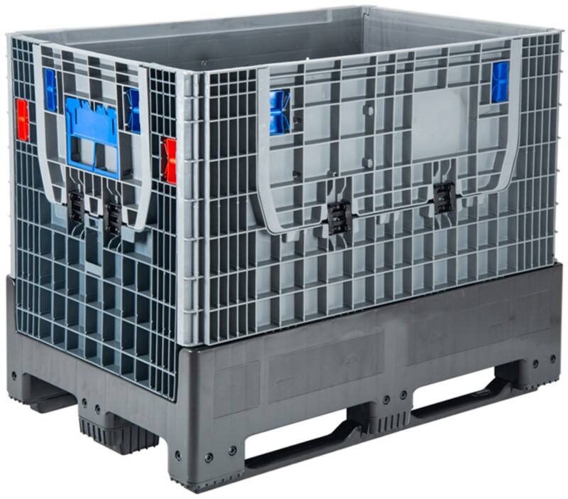 EXPORTA High Density Polyethylene Collapsible Pallet 4 Doors 100 (W) x 97.5 (H) cm Grey