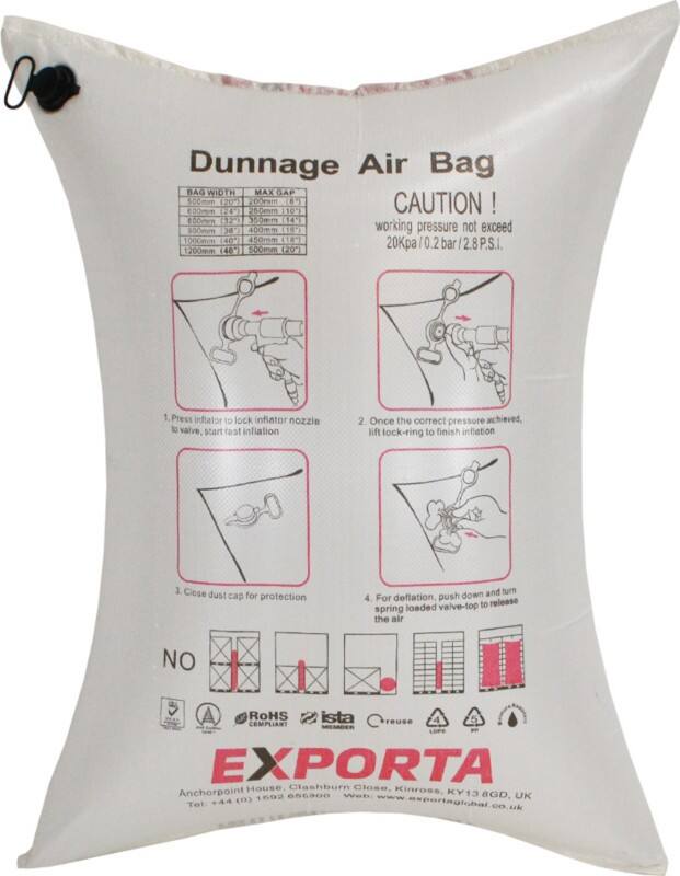 EXPORTA Dunnage Fast Flow Air Bags Woven Polypropylene 1200 (L) x 900 (W) mm Pack of 10