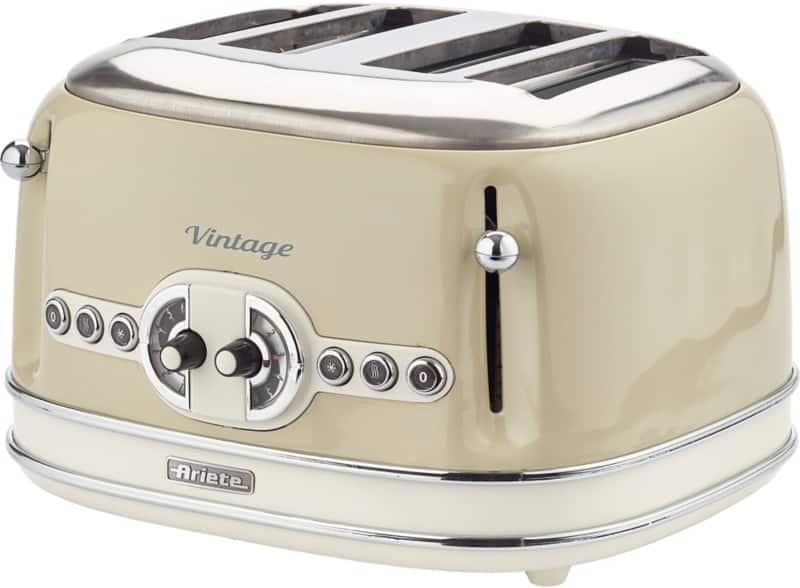 Ariete Toaster 4 Slices Stainless Steel Vintage 1600W Beige