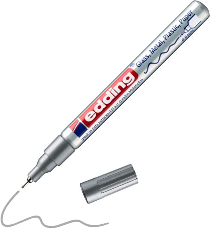 edding 780 Permanent Paint Marker Silver Fine Bullet 0.80 - 0.80 mm  Water-Resistant