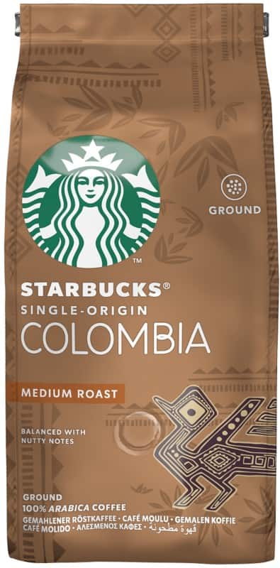 Starbucks colombia caffeinated ground coffee pouch 200 g