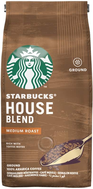 Starbucks house blend caffeinated ground coffee pouch 200 g