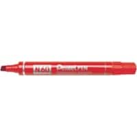 Pentel N60 Permanent Marker Medium Chisel 3.9-5.7 mm Red Waterproof Pack of 12