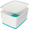 Leitz MyBox WOW Storage Box 18 L White, Ice Blue Plastic 31.8 x 38.5 x 19.8 cm