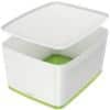 Leitz MyBox WOW Storage Box 18 L White, Green Plastic 31.8 x 38.5 x 19.8 cm