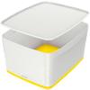 Leitz MyBox WOW Storage Box 18 L White, Yellow Plastic 31.8 x 38.5 x 19.8 cm