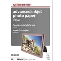 Office DEPOT 1059905 Photo Paper Glossy A4 280gsm White Pack of 50