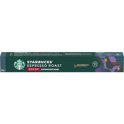 Starbucks Espresso Roast Decaffeinated Ground Coffee Pods Box Dark 57 g Pack of 10