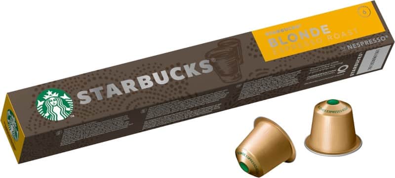 Starbucks blonde roast caffeinated ground coffee pods