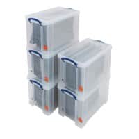 Really Useful Box Storage Box Kit 24L Transparent 27 x 46.5 x 29 cm Pack of 5
