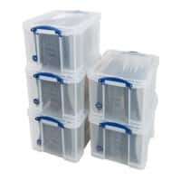 Really Useful Box Storage Box Kit Transparent 35 L 390 x 480 x 310 mm Pack of 5