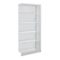 BiGDUG Extension Bay Shelving Unit with 6 Shelves and Closed Back Steel Light Grey 955 x 315 x 1,850 mm