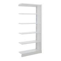 BiGDUG Extension Bay Shelving Unit with 6 Shelves and Open Back Steel Light Grey 905 x 315 x 1,850 mm