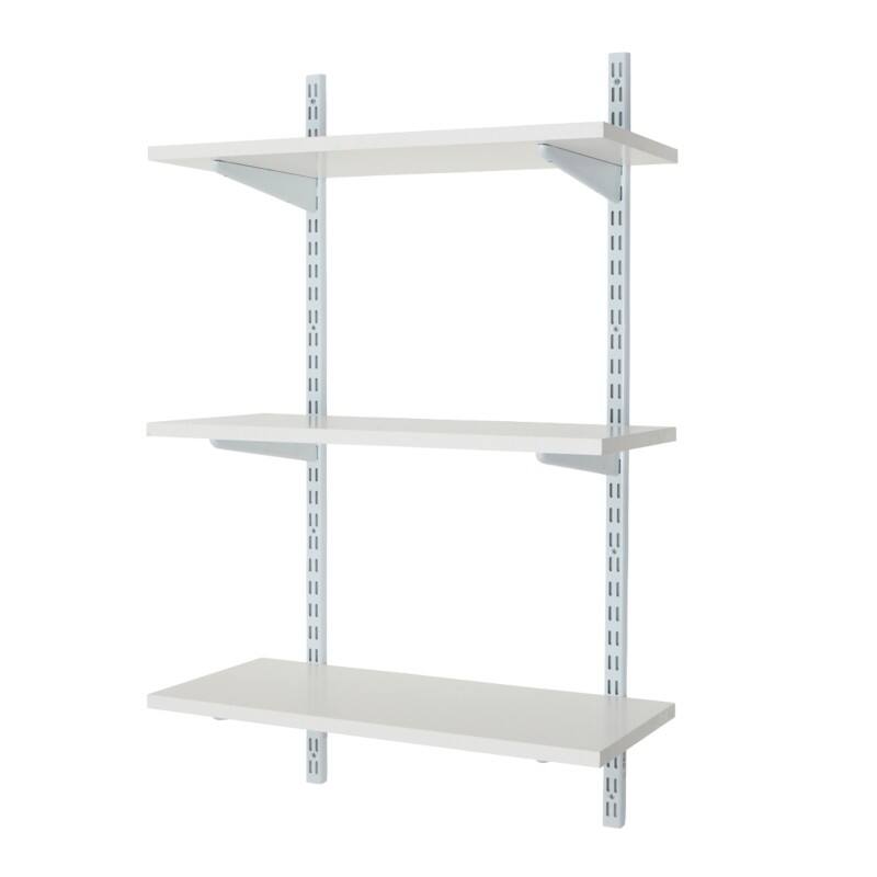 BiGDUG Shelving Unit 3 Shelves Melamine, Steel 600 x 300 x 1,000 mm White