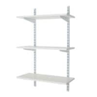 BiGDUG Wall Mounted Shelving Unit with 3 Melamine Shelves Steel White 600 x 300 x 1,000 mm