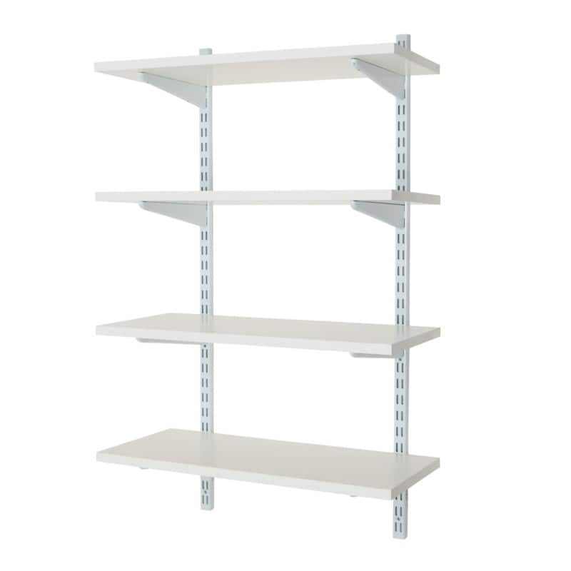 BiGDUG Shelving Unit 4 Shelves Melamine, Steel 600 x 300 x 1,000 mm White