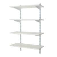 BiGDUG Shelving Unit 4 Shelves Melamine, Steel 600 x 300 x 1,000 mm White