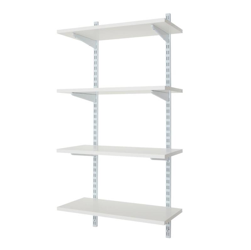BiGDUG Shelving Unit 4 Shelves Melamine, Steel 600 x 300 x 1,220 mm White