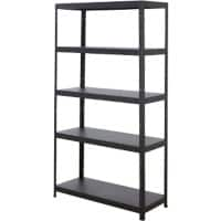 BiGDUG Value Office Shelving Unit with 5 Shelves 1800 x 1000 x 400mm Black Steel