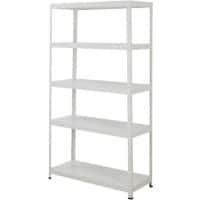 BiGDUG Value Office Shelving Unit with 5 Shelves 1800 x 1000 x 400mm White Steel