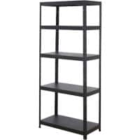 BiGDUG Value Office Shelving Unit with 5 Shelves 1800 x 800 x 400mm Black Steel