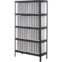 BiGDUG Value Office Shelving Unit with 5 Shelves and Storage 1800 x 800 x 400mm Black Steel