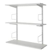 BiGDUG Wall Mounted Shelving Unit With Bookends with 3 Shelves 900 x 300 x 1000mm White Steel