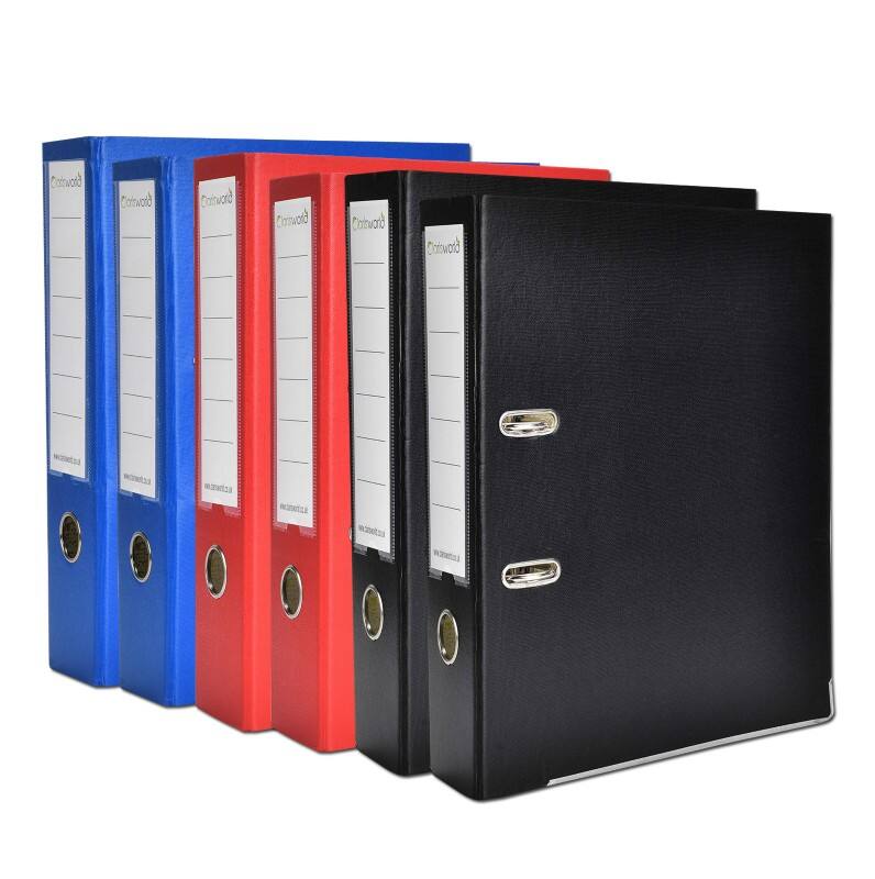 Clarisworld Wide Lever Arch File A4 75 mm Assorted 2 Rings ST-9944 Cardboard, PP (Polypropylene) Portrait Pack of 6