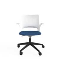 Basic Tilt Task Office Chair Fixed Arms Ergonomic Home Light Grey Back, Blue Seat