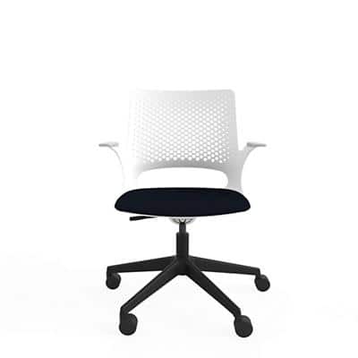 Basic Tilt Task Office Chair Fixed Arms Ergonomic Home Light Grey Back, Black Seat