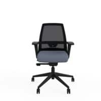 Ergonomic Home Office Deluxe Posture Chair with Tri-Curved Mesh Backrest Height Adjustable Grey 2D Arms