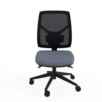 Ergonomic Home Office Deluxe Slimline Chair with Seat Slide and Height Adjustable Fabric Grey Without Arms