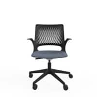 Basic Tilt Task Office Chair Fixed Arms Designer Ergonomic Home Black Seat