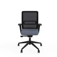Ergonomic Home Office Posture Chair with Slim-Line Mesh Backrest Height Adjustable Fabric Grey 2D Arms