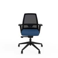 Ergonomic Home Office Deluxe Posture Chair with Tri-Curved Mesh Backrest Height Adjustable Blue 2D Arms