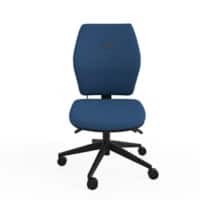 Ergonomic Home Office Chair Fully Upholstered Tri-Curved Posture Backrest Blue Without Arms