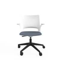 Ergonomic Home Office Chair with Posture Curved Air-Flow Backrest and Height Adjustable Fabric Grey Fixed Arms